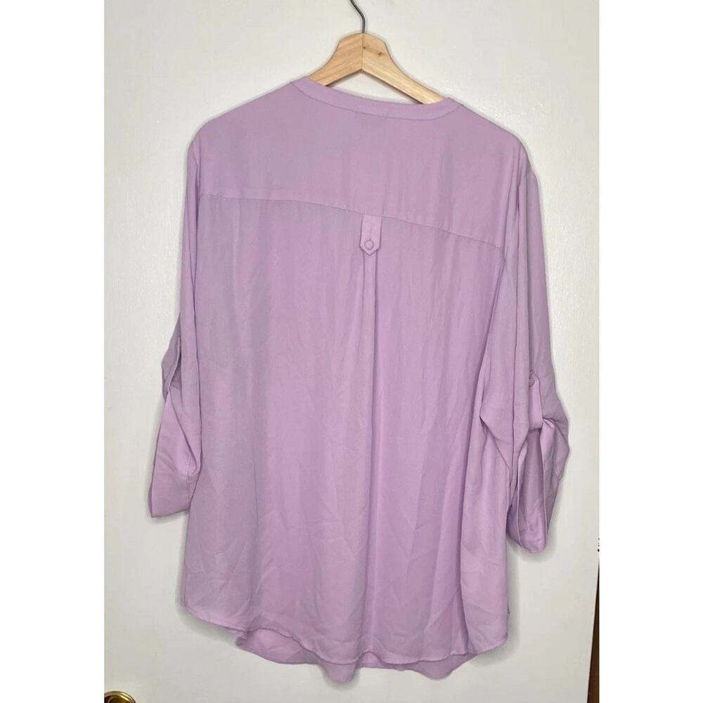 Torrid Harper Lilac Purple Roll-Tab Sleeve Blouse Size 3X - Picture 8 of 8